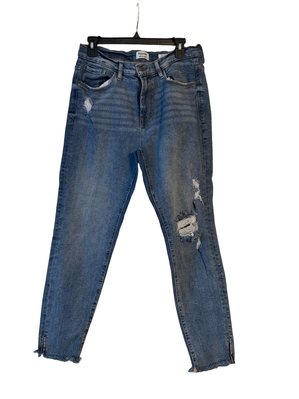 Kensie Distressed Skinny Jeans in Blue Wash